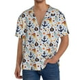 thumbnail image 1 of Wukai Pirate Skull And Anchor Men's Casual Short-Sleeve Button Down Shirt,Cuban Shirts for Men,Mens Short Sleeve Dress Shirts-Small, 1 of 5