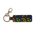 thumbnail image 1 of Wukai Pixel Game Print Leather Car Keychain, Universal Key Fob Keychain, Leather Key Chain Holder for Men and Women,360 Degree Rotatable, 1 of 5