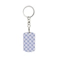 thumbnail image 1 of Wukai Plaid Flowers Print Rectangular Metal Keychain: Sleek and Durable Key Ring for Securely Holding Keys Perfect for Everyday Use, 1 of 5
