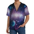 thumbnail image 1 of Wukai Planets Stars And Galaxies1 Men's Casual Short-Sleeve Button Down Shirt,Cuban Shirts for Men,Mens Short Sleeve Dress Shirts-Small, 1 of 5