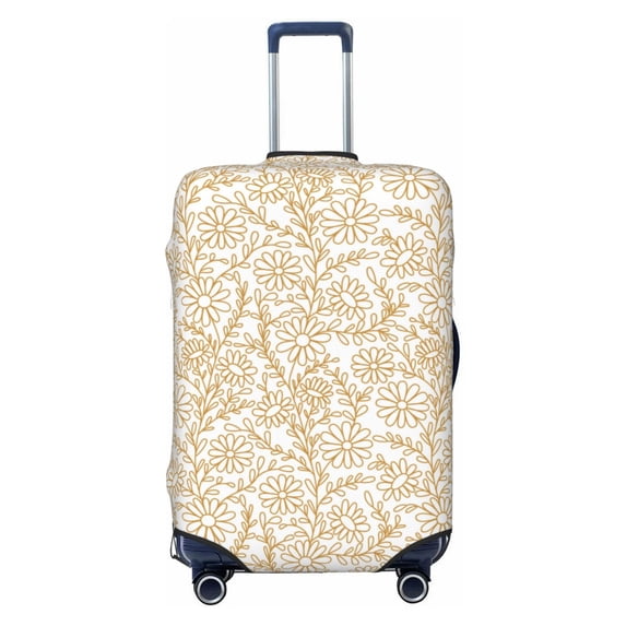 Wukai Plant Elastic Luggage Cover: Personalized Protection for Your Suitcase - Fits 19~29-inch, Washable & Durable Travel Companion-Medium
