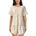 thumbnail image 1 of "Wukai Plant Women's Pajama Set - Short-Sleeve Top and Shorts with Elastic Waistband and Pockets for Loungewear, Yoga, and Casual Wear-Small, 1 of 8