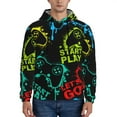 thumbnail image 1 of Wukai Play Game Start Print Men Hoodies Fleece Sweatshirts Long Sleeve Sweaters Pullover Fall Outfits Winter Clothes-Medium, 1 of 7