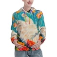 thumbnail image 1 of Wukai Playful Floral Cat Print Womens Hoodies Fleece Sweatshirts Long Sleeve Sweaters Pullover Fall Outfits Winter Clothes-Medium, 1 of 7