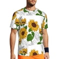 thumbnail image 1 of Wukai Plump Sunflower And Sketch Print Men's Short-Sleeved Mesh T-Shirt,Quick-Dry Short Sleeve Workout T-Shirt-3X-Large, 1 of 8