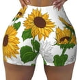 thumbnail image 1 of Wukai Plump Sunflower And Sketch Print Pack Biker Shorts for Women Yoga Workout Gym Running Scrunch Active Shorts-Large, 1 of 8