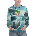 thumbnail image 1 of Wukai Polar Bear On Iceberg Print Womens Hoodies Fleece Sweatshirts Long Sleeve Sweaters Pullover Fall Outfits Winter Clothes-Small, 1 of 7