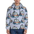 thumbnail image 1 of Wukai Police Car Print Men Hoodies Fleece Sweatshirts Long Sleeve Sweaters Pullover Fall Outfits Winter Clothes-4X-Large, 1 of 7