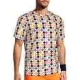 thumbnail image 1 of Wukai Polka Dot Print Men's Short-Sleeved Mesh T-Shirt,Quick-Dry Short Sleeve Workout T-Shirt-5X-Large, 1 of 8