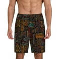 thumbnail image 1 of Wukai Polynesian Turtles Men’s Short Pajama Pants With Pockets Soft Sleep Pj Shorts for Men-Large, 1 of 6