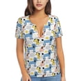 thumbnail image 1 of Wukai Poodle Dog Casual V-Neck Graphic Tees for Women: Lightweight and Breathable Summer Tops with Stylish Design-X-Large, 1 of 8