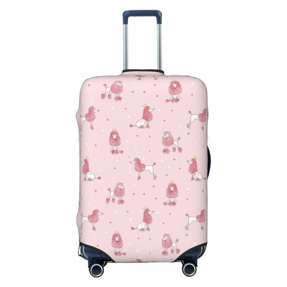 Wukai Poodle Dog Elastic Luggage Cover: Personalized Protection for Your Suitcase - Fits 19~29-inch, Washable & Durable Travel Companion-Medium