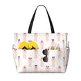 thumbnail image 1 of Wukai Poodle Dog Print Zipper Bag,large Beach Tote Bag,Waterproof Sandproof Bag,Grocery and Picnic Tote Travel Bag, 1 of 5