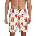 thumbnail image 1 of Wukai Popcorn Men’s Short Pajama Pants With Pockets Soft Sleep Pj Shorts for Men-Large, 1 of 6