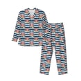 thumbnail image 1 of Wukai Popcorn Men's Long-Sleeve Pajama Set - Comfortable Sleepwear with Button-Down Shirt and Pants-XX-Large, 1 of 6