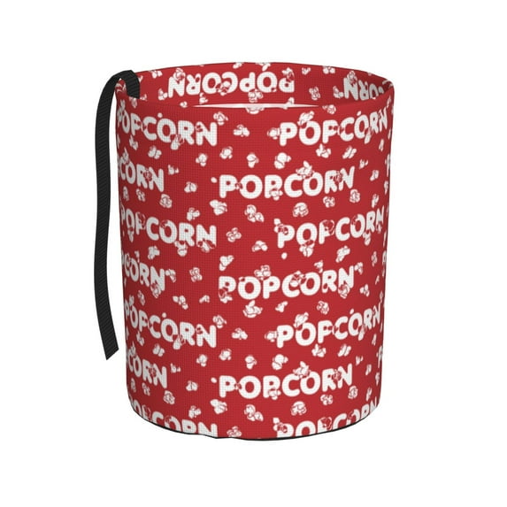 Wukai Popcorn2 Print Car Trash Can - Easy to Clean Hanging Garbage Bin - Removable Liner - Leak-Car Garbage Can - Waterproof Trash Can for Car and SUV