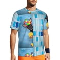 thumbnail image 1 of Wukai Prague Ratter Dog in Bathtub Print Men's Short-Sleeved Mesh T-Shirt,Quick-Dry Short Sleeve Workout T-Shirt-3X-Large, 1 of 8