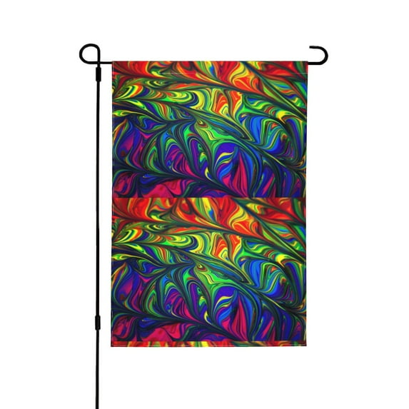Wukai Pride Rainbow Garden Flags Double Sided Welcome Garden Yard House Flags Outside Outdoor House (Only Flag)