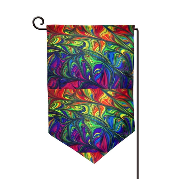 Wukai Pride Rainbow Print Garden Flag 12.5x18 Inch Double Sided Sun-resistant Rain-resistant, Wrinkle-resistant Colorfast(Only Flag)