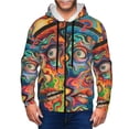 thumbnail image 1 of Wukai Psychedelic Faces Colorful Print Men's Zip-Up Hoodie,Fleece Full-Zip Hoodie for Men, Hooded Sweatshirt-Medium, 1 of 5