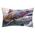 thumbnail image 1 of Wukai Psychedelic Shark Artwork Elastic Luggage Cover,luggage covers for suitcase tsa approved,Fits 19-29-inch-16"x24", 1 of 6