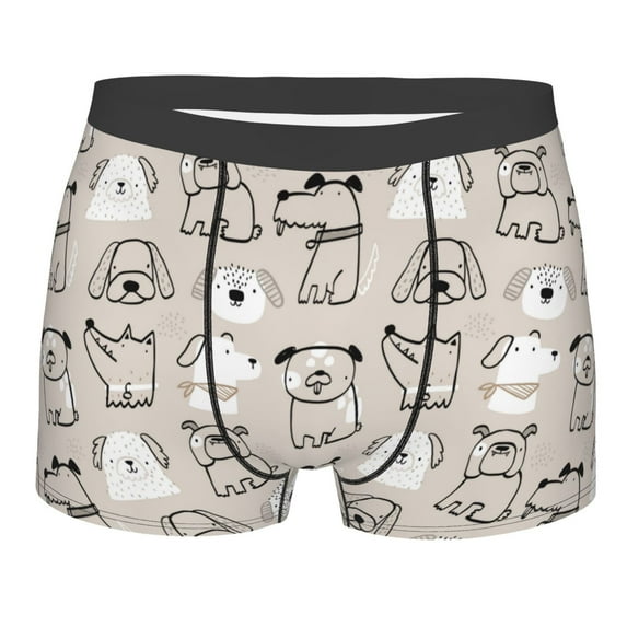 Wukai Puppy Print Men’s Underwear Breathable Boxer Briefs, Moisture Wicking & Breathable-XX-Large