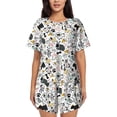 thumbnail image 1 of "Wukai Puppy Women's Pajama Set - Short-Sleeve Top and Shorts with Elastic Waistband and Pockets for Loungewear, Yoga, and Casual Wear-, 1 of 8