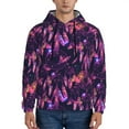 thumbnail image 1 of Wukai Purple Dreamcatcher Print Men Hoodies Fleece Sweatshirts Long Sleeve Sweaters Pullover Fall Outfits Winter Clothes-Medium, 1 of 7