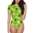 thumbnail image 1 of Naloa St Patrick's Day7 Women's Short-Sleeved Onesie, One-Piece Swimsuit for Parties, dates, clubs - XX-Large, 1 of 9