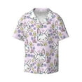 thumbnail image 1 of Wukai Purple Rabbit Men's Casual Short-Sleeve Button Down Shirt - Lightweight Summer Dress Shirt for Daily Wear-3X-Large, 1 of 7