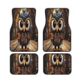 thumbnail image 1 of Wukai Quirky Owl With Glasses Print Car Foot Mat Set of 4 Pieces, Anti-Slip Neoprene Auto Floor Mats Carpet, Universal Fit Automotive Floor Foot Mats Set for SUV, Van, Trucks, 1 of 6