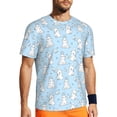 thumbnail image 1 of Wukai Rabbit And Bird Print Men's Short-Sleeved Mesh T-Shirt,Quick-Dry Short Sleeve Workout T-Shirt-4X-Large, 1 of 8