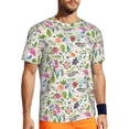 thumbnail image 1 of Wukai Rabbit And Butterfly Print Men's Short-Sleeved Mesh T-Shirt,Quick-Dry Short Sleeve Workout T-Shirt-X-Large, 1 of 8