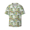 thumbnail image 1 of Wukai Rabbit And Carrot Men's Casual Short-Sleeve Button Down Shirt - Lightweight Summer Dress Shirt for Daily Wear-Small, 1 of 7
