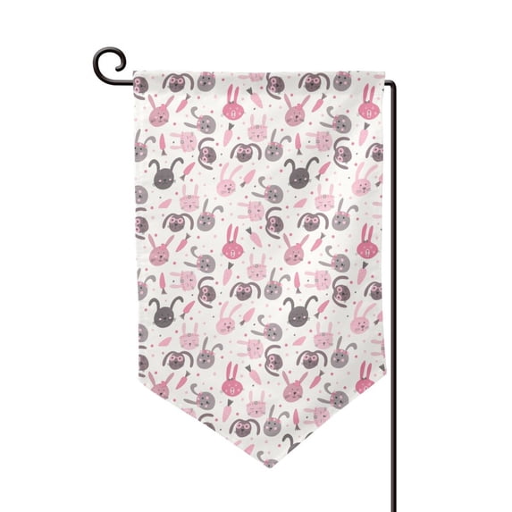 Wukai Rabbit And Carrot Print Garden Flag 12.5x18 Inch Double Sided Sun-resistant Rain-resistant, Wrinkle-resistant Colorfast(Only Flag)