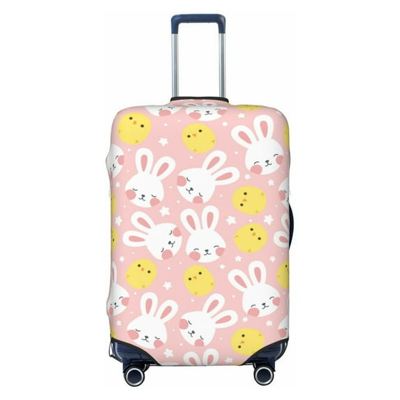 Wukai Rabbit And Chick Elastic Luggage Cover: Personalized Protection for Your Suitcase - Fits 19~29-inch, Washable & Durable Travel Companion-