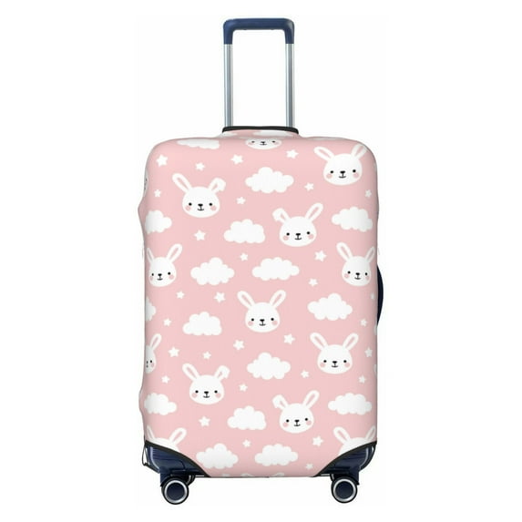Wukai Rabbit And Cloud Elastic Luggage Cover: Personalized Protection for Your Suitcase - Fits 19~29-inch, Washable & Durable Travel Companion-