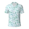thumbnail image 1 of Wukai Rabbit And Dragonfly Men’s Polo Shirts,Quick-Dry Athletic Shirt,Classic Fit Shirts-Large, 1 of 8