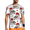 thumbnail image 1 of Wukai Rabbit And Hedgehog Print Men's Short-Sleeved Mesh T-Shirt,Quick-Dry Short Sleeve Workout T-Shirt-4X-Large, 1 of 8