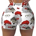 thumbnail image 1 of Wukai Rabbit And Hedgehog Print Pack Biker Shorts for Women Yoga Workout Gym Running Scrunch Active Shorts-, 1 of 8