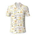 thumbnail image 1 of Wukai Rabbit And Milk Tea Men’s Polo Shirts,Quick-Dry Athletic Shirt,Classic Fit Shirts-Small, 1 of 8
