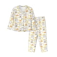 thumbnail image 1 of Wukai Rabbit And Milk Tea Print Women's Pajama Set - Soft Long Sleeve Sleepwear for Comfort and Style-X-Large, 1 of 9