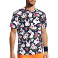 thumbnail image 1 of Wukai Rabbit And Rose Print Men's Short-Sleeved Mesh T-Shirt,Quick-Dry Short Sleeve Workout T-Shirt-X-Large, 1 of 8