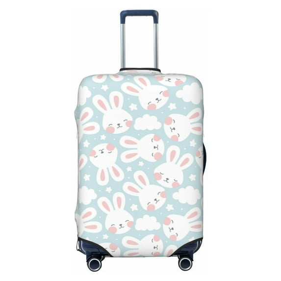 Wukai Rabbit And Star Elastic Luggage Cover: Personalized Protection for Your Suitcase - Fits 19~29-inch, Washable & Durable Travel Companion-Large