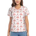 thumbnail image 1 of Wukai Rabbit Is And Carrots Classic V-Neck T-Shirt for Women: Comfortable, Stylish, and Versatile Wardrobe Essential-X-Large, 1 of 1