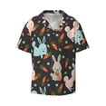 thumbnail image 1 of Wukai Rabbit Is Eating Carrots Men's Casual Short-Sleeve Button Down Shirt - Lightweight Summer Dress Shirt for Daily Wear-4X-Large, 1 of 7