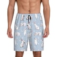 thumbnail image 1 of Wukai Rabbit Is Eating Carrots Men’s Short Pajama Pants With Pockets Soft Sleep Pj Shorts for Men-X-Large, 1 of 6