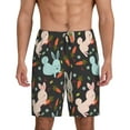 thumbnail image 1 of Wukai Rabbit Is Eating Carrots Men’s Short Pajama Pants With Pockets Soft Sleep Pj Shorts for Men-XX-Large, 1 of 6