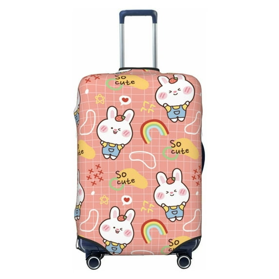 Wukai Rabbit So Cute Elastic Luggage Cover: Personalized Protection for Your Suitcase - Fits 19~29-inch, Washable & Durable Travel Companion-X-Large