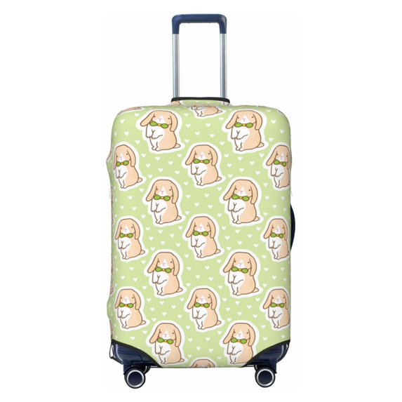 Wukai Rabbit With Tie Elastic Luggage Cover: Personalized Protection for Your Suitcase - Fits 19~29-inch, Washable & Durable Travel Companion-Small